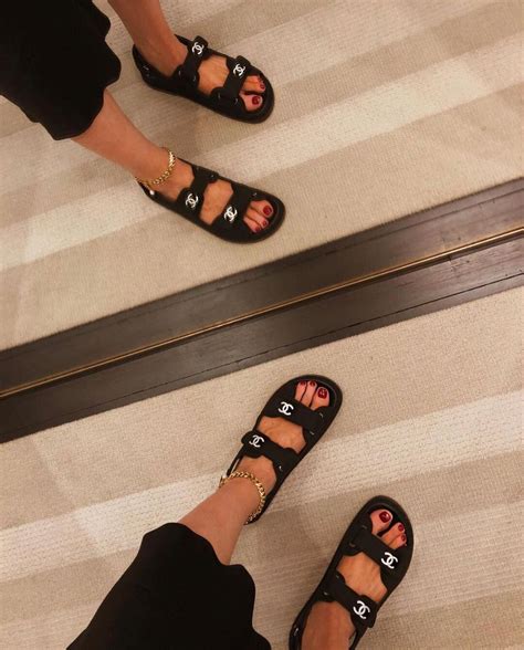 chanel sandals fake|chanel velcro dad sandals.